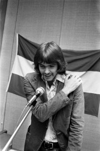 De tweede prijswinnaar Hans Böhm houdt een toespraak, Bestanddeelnr 928-0687