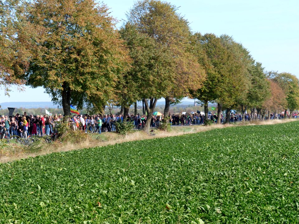 Demonstrator on way to "Wald retten - Kohle stoppen!" 06-10-2018 01