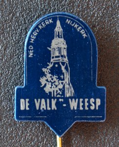 De Valk Weesp, Ned Herv Kerk Nijkerk, reclamespeldje