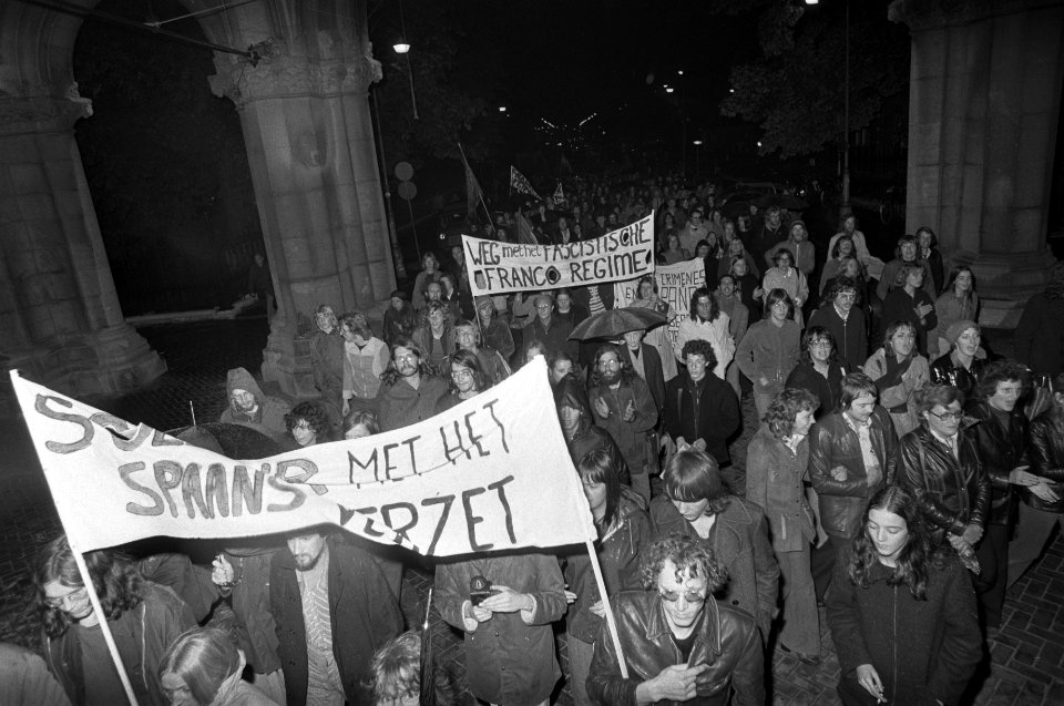 Demonstratie tegen Spaans fascisme in Amsterdam, Bestanddeelnr 928-1844