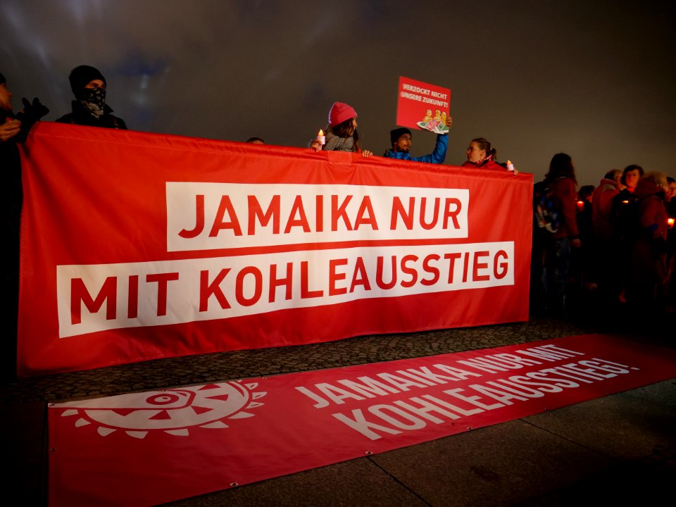 Demonstration zum Ende der Sondierungsgespräche mit der Forderung nach einem Kohleausstieg