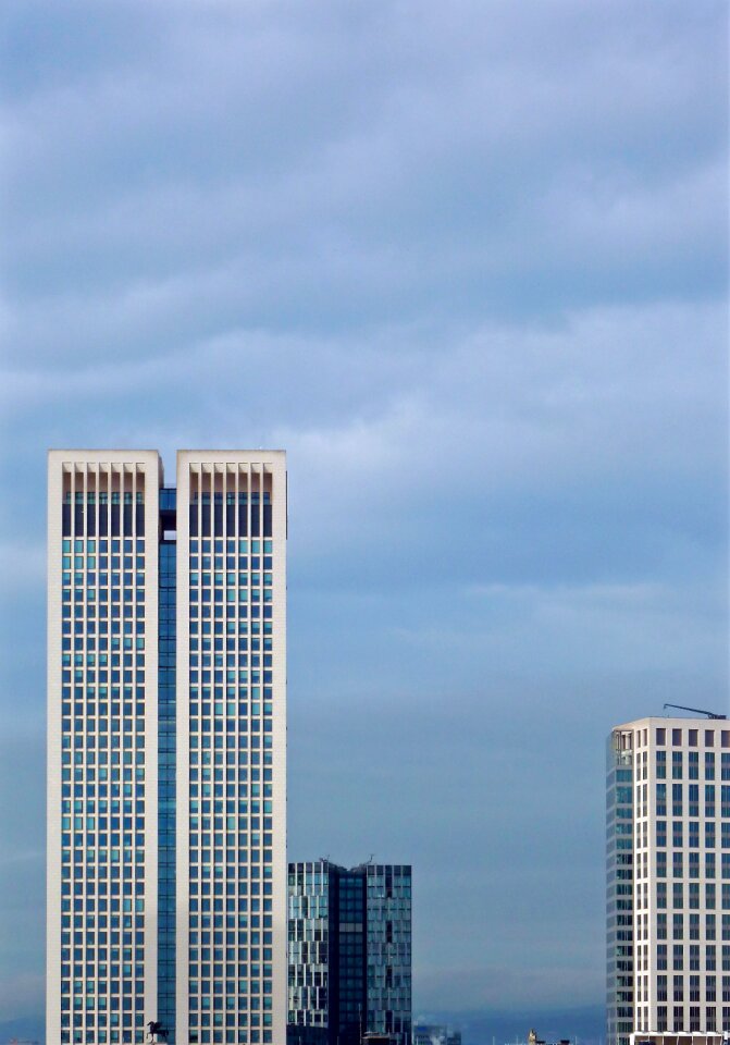 Building skyscrapers mirroring photo