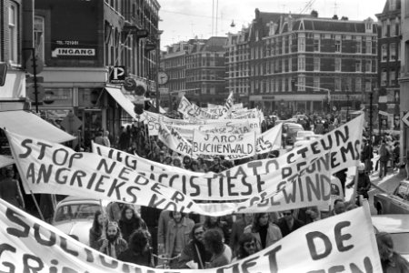 Demonstratie tegen kolonelsbewind in Griekenland in Amsterdam, Bestanddeelnr 926-3121