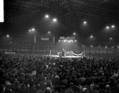 Demonstratieve meeting voor Hongarije in Riviera Hal Rotterdam, Bestanddeelnr 908-1294