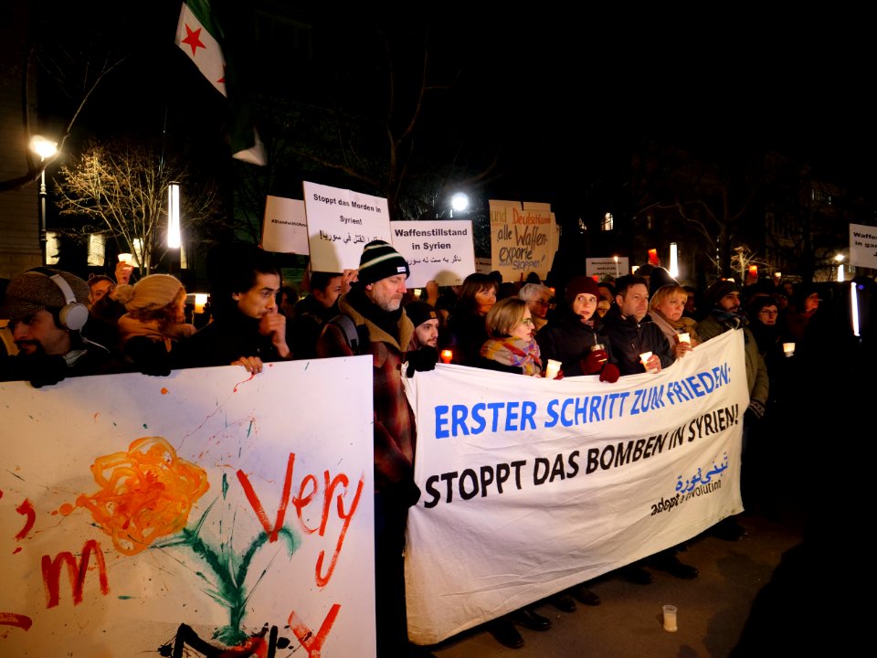 Demonstration against the war in Syria in Berlin 26. of February 2018 04
