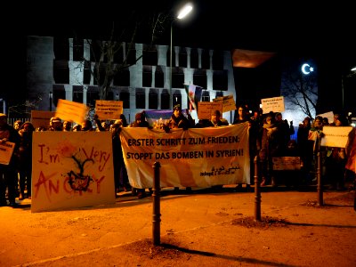Demonstration against the war in Syria in Berlin 26. of February 2018 09