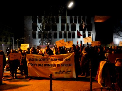 Demonstration against the war in Syria in Berlin 26. of February 2018 08