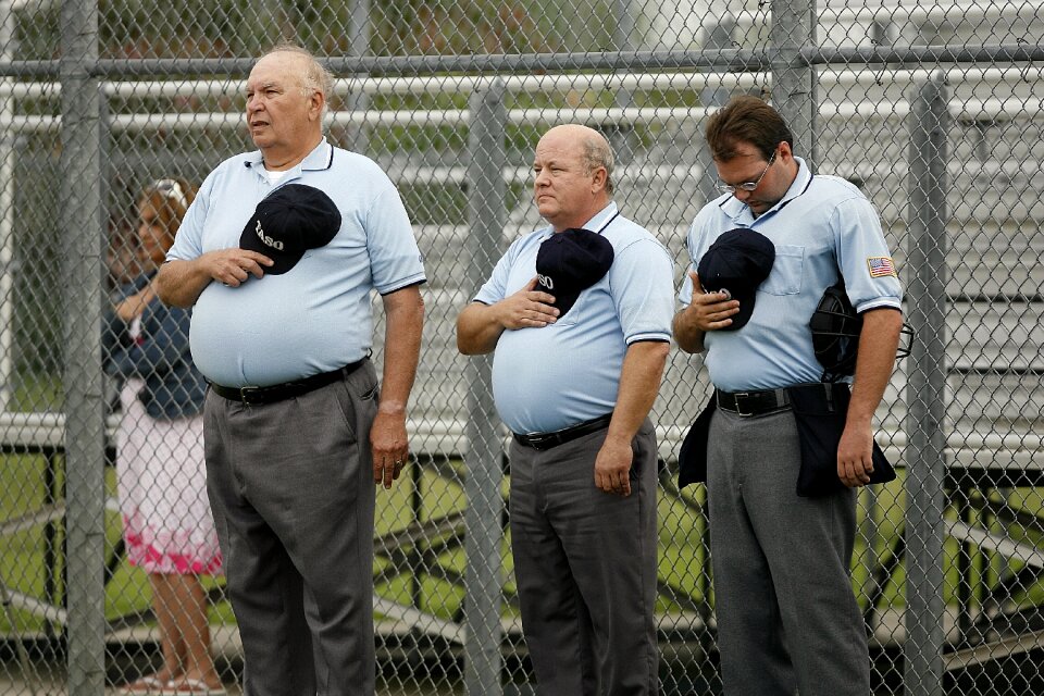 Sports officials game national anthem