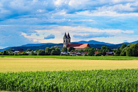 Monastery landscape bavaria photo