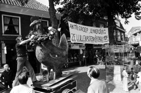 Demonstraties, bio-industrie, actiegroepen, dieren, spandoeken, milieubeweging, Bestanddeelnr 930-9359