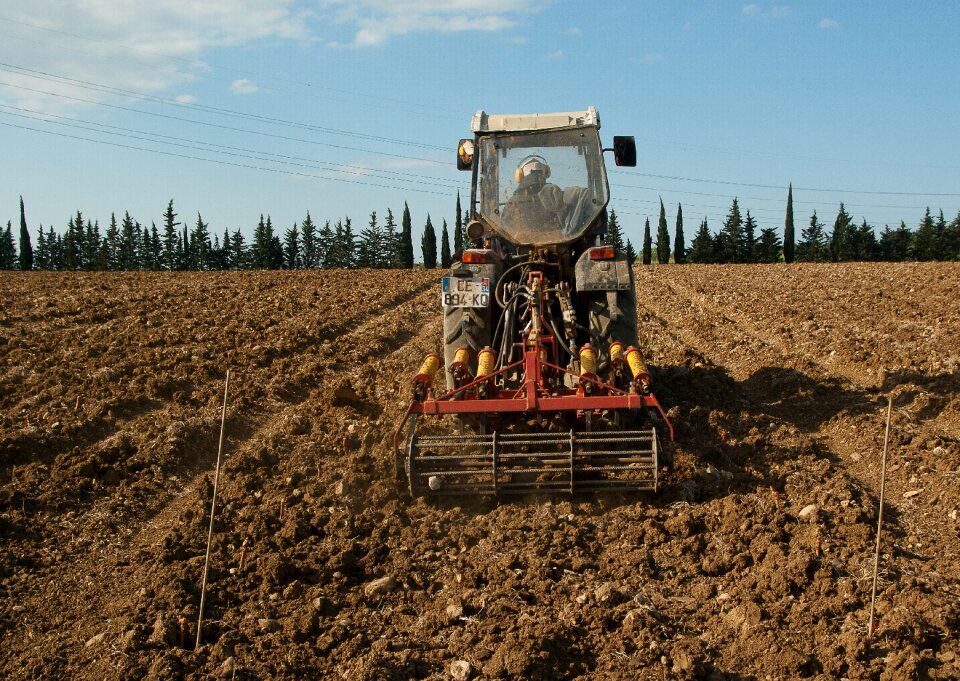 Tractor agricultural machinery plowing
