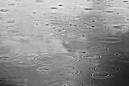 Rain on water pond water drop photo
