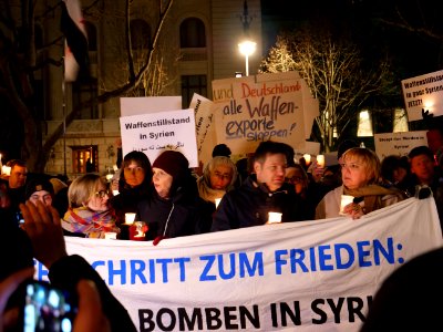 Demonstration against the war in Syria in Berlin 26. of February 2018 06