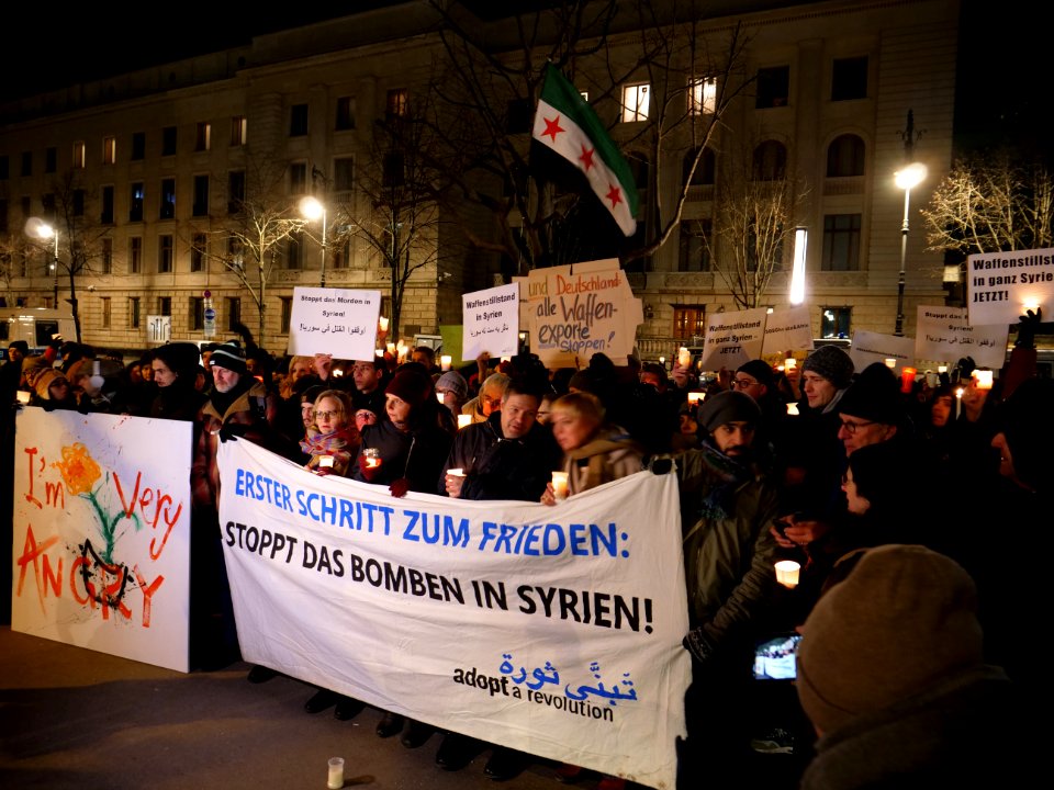Demonstration against the war in Syria in Berlin 26. of February 2018 03