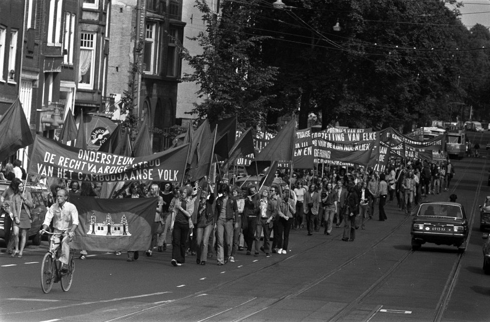 Demonstratie voor Cambodja in Amsterdam, Bestanddeelnr 926-6366