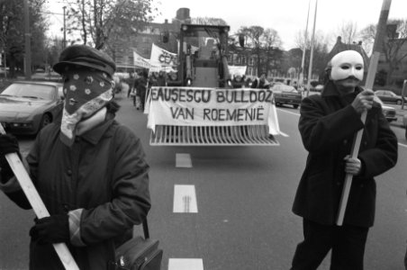 Demonstratie tegen afbraak dorpen in Roemenie te Den Haag, Bestanddeelnr 934-3580