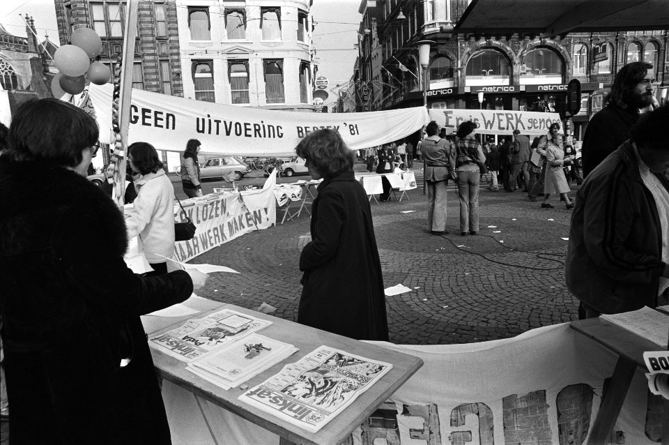 Demonstratie tegen Bestek81 op de Dam, Bestanddeelnr 929-9785