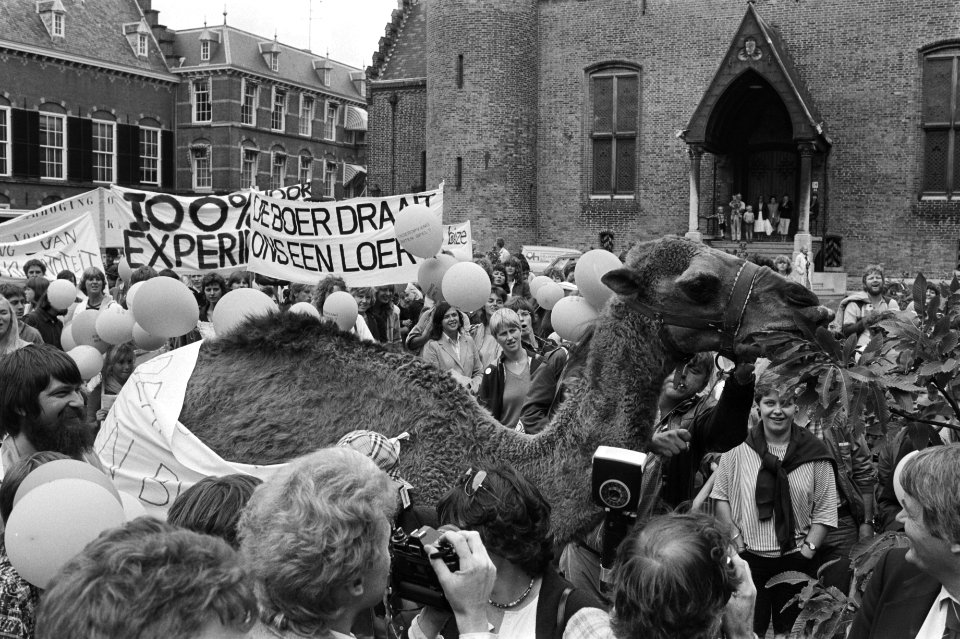 Demonstratie tegen bezuiniging op kinderdagverblijven door werkgemeenschap kinde, Bestanddeelnr 932-2912