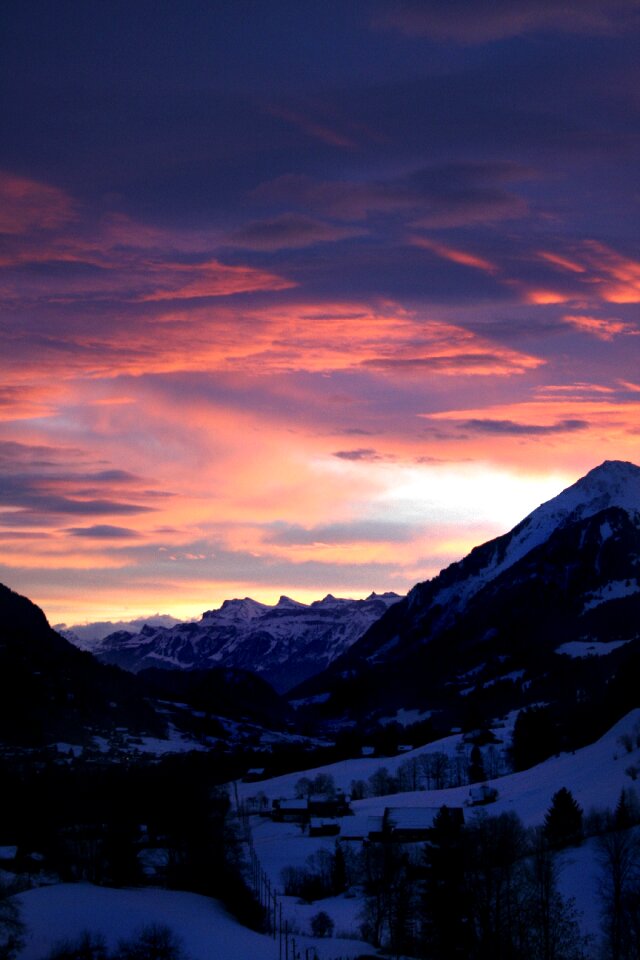 Evening sky abendstimmung bernese oberland