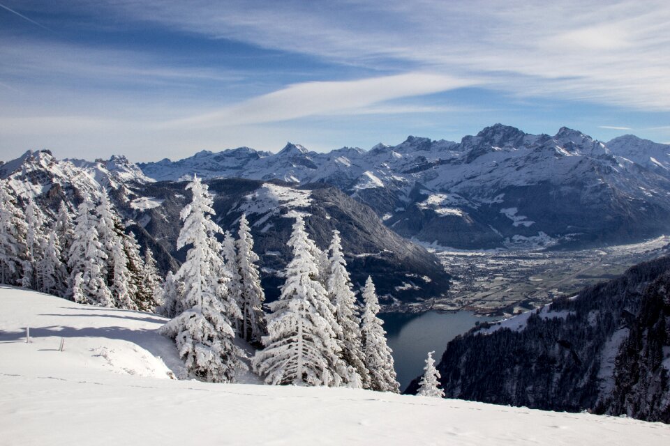 Snow mountains wintry photo