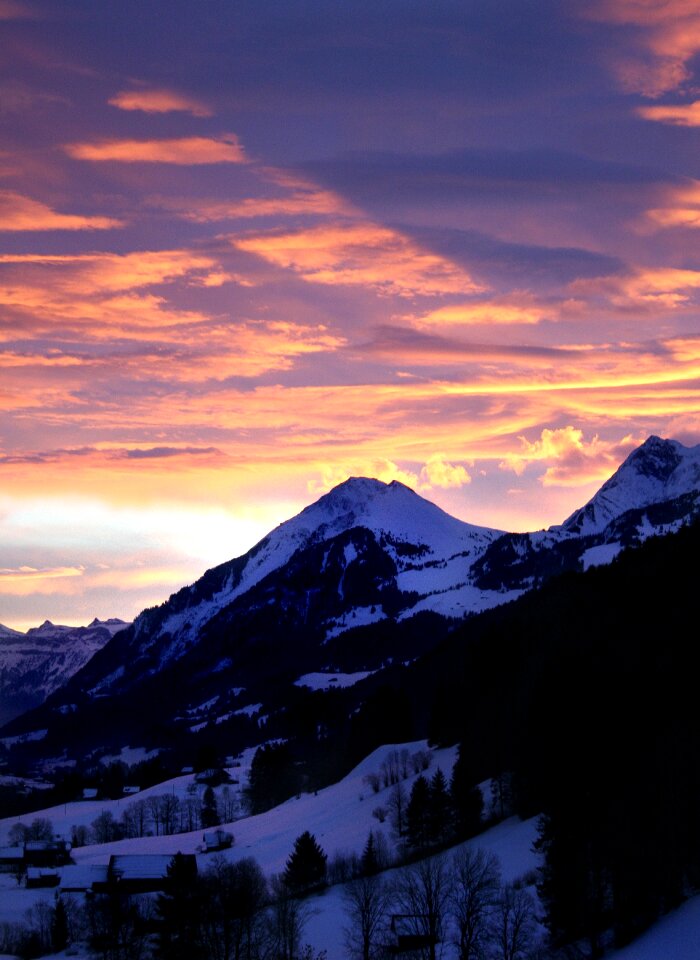 Evening sky abendstimmung bernese oberland
