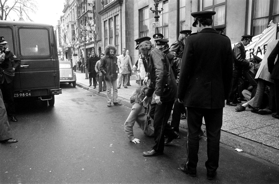 Demonstratie voor vrijlating van Kees Vellekoop (die om politieke redenen dienst, Bestanddeelnr 927-6221