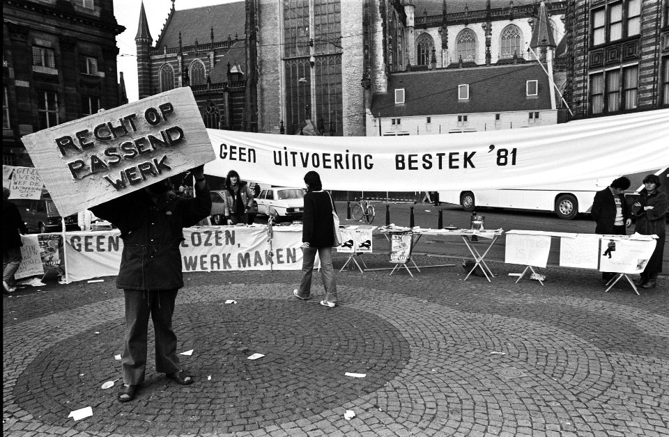 Demonstratie tegen Bestek81 op de Dam, Bestanddeelnr 929-9784