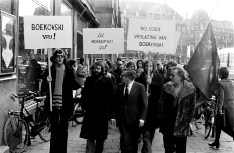 Demonstratie voor vrijlating in Russische dissident Boekovski in Amsterdam demo, Bestanddeelnr 927-6742