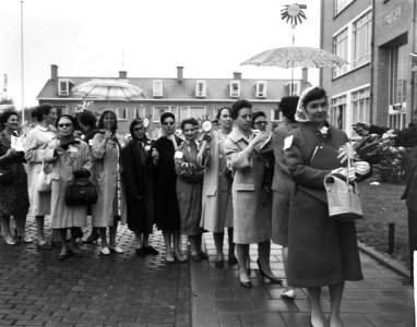 Demonstratie van 600 vrouwen tegen de NATO, de invalide Ellis Wheelwright uit Ne, Bestanddeelnr 916-4346