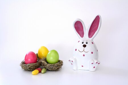 Sugar eggs easter bunny white photo