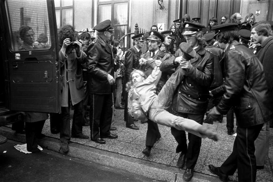 Demonstratie voor vrijlating van Kees Vellekoop (die om politieke redenen dienst, Bestanddeelnr 927-6220