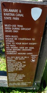 Delaware & Raritan Canal sign at Washington Crossing NJ State Park