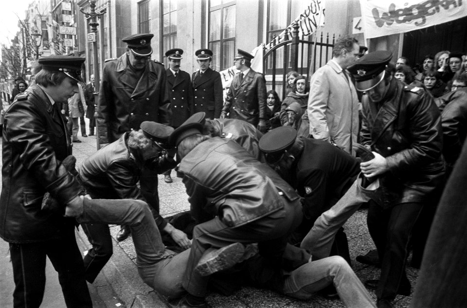Demonstratie voor vrijlating van Kees Vellekoop (die om politieke redenen dienst, Bestanddeelnr 927-6219