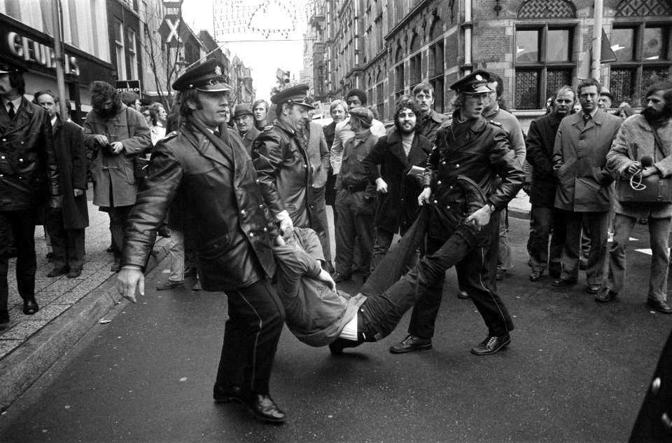 Demonstratie voor vrijlating van Kees Vellekoop (die om politieke redenen dienst, Bestanddeelnr 927-6222