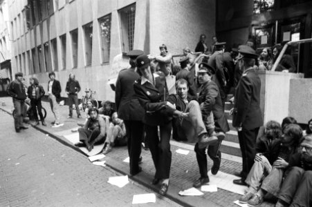 Demonstranten voor de ambassade, Bestanddeelnr 931-6218