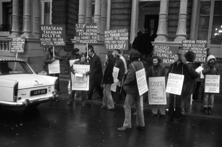 Demonstranten voor het Amstelhotel, Bestanddeelnr 926-8811