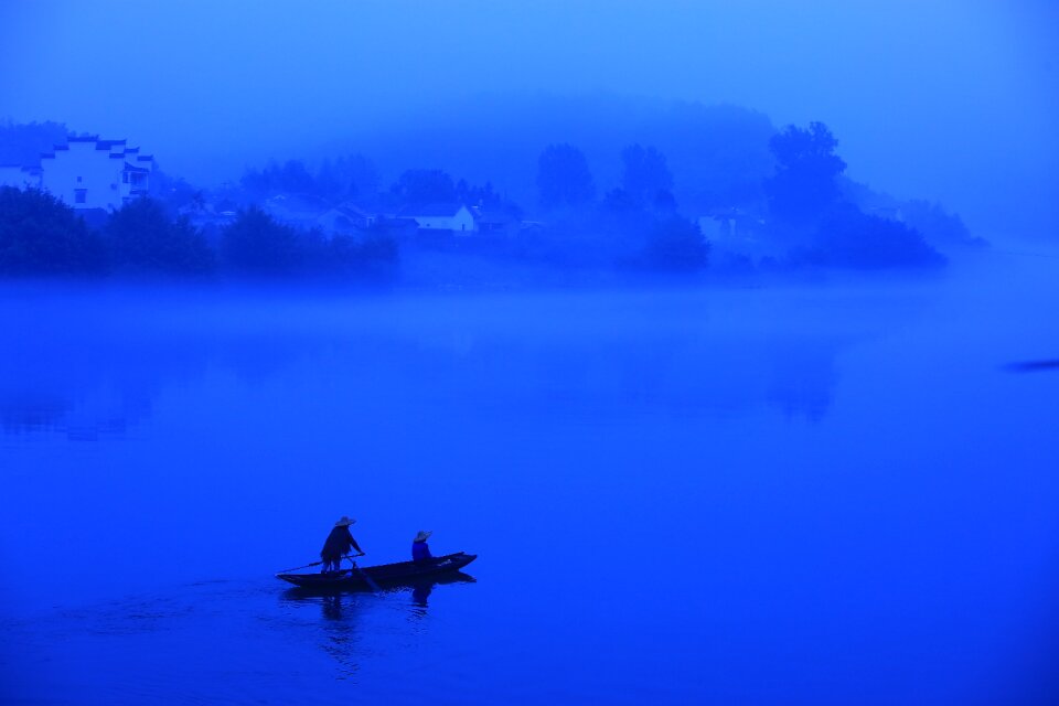 Twilight lake early in the morning