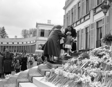 Defilé langs paleis Soestdijk ter gelegenheid van de verjaardag van koningin Jul, Bestanddeelnr 907-7270