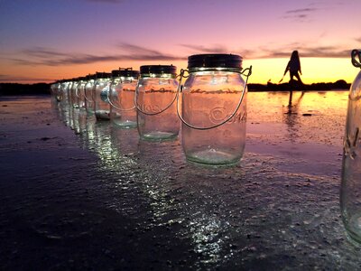 Sunset lanterns beach
