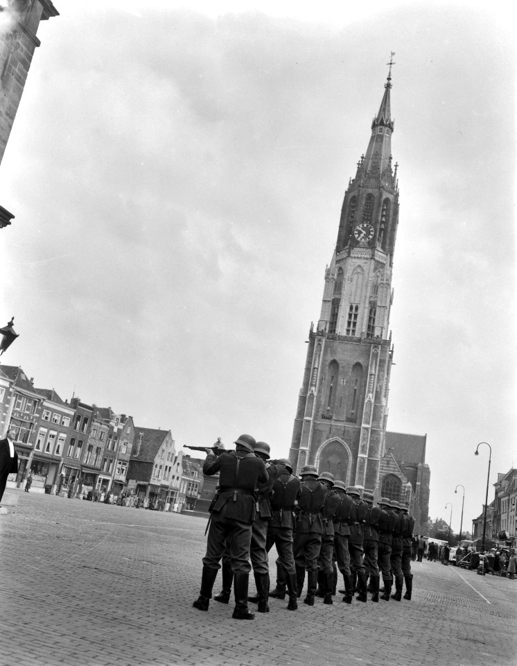 Delft. Opnames voor de film Betrayed (werktitel The true and the brave, met, Bestanddeelnr 934-5541