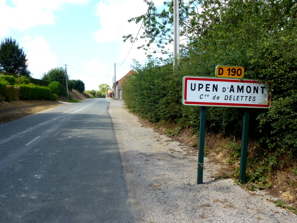 Delettes (Pas-de-Calais) Upon d'Amont, panneau d'entrée