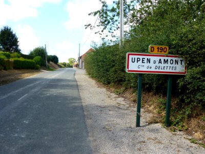 Delettes (Pas-de-Calais) Upon d'Amont, panneau d'entrée