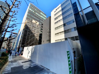 Demolition of a building in Ginza