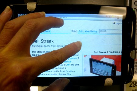 Dell Streak 7 showing WP page of D S 5 jeh