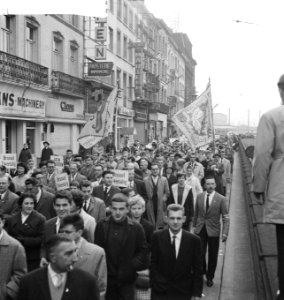 Demonstratie in Brussel. Demonstratie in de straten, Bestanddeelnr 913-0842