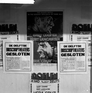 Delftse bioscopen zijn gesloten ivm hoge vermakelijkheidsbelasting, Bestanddeelnr 911-9455