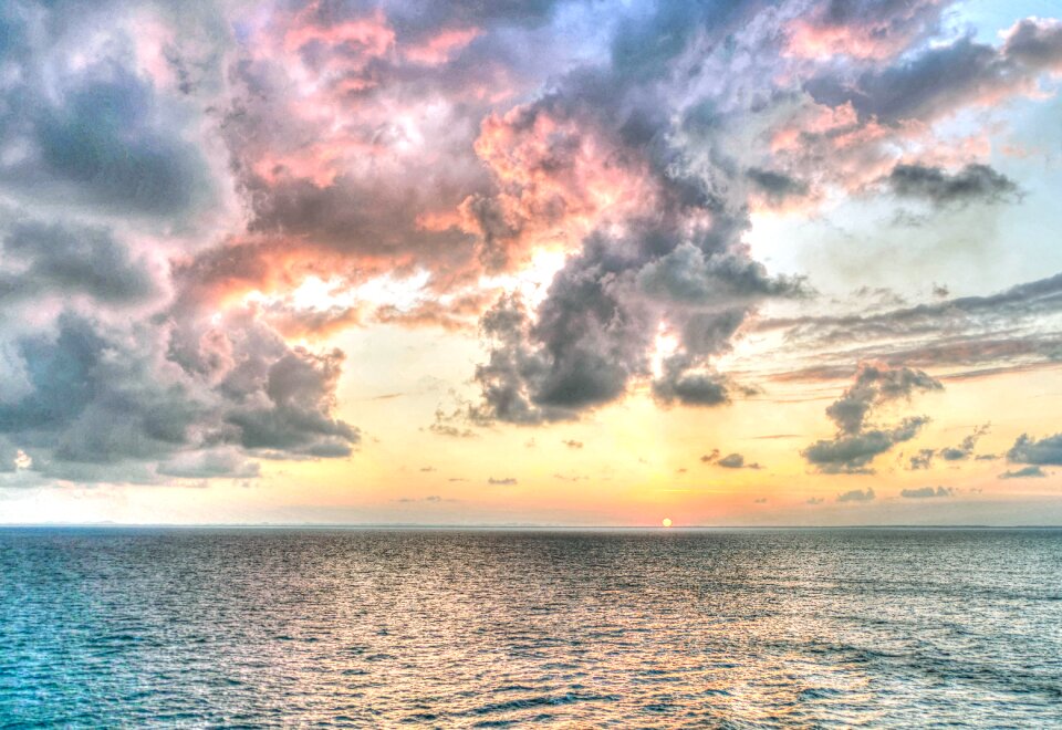 Clouds ocean water