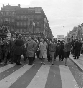 Demonstratie in Brussel. Demonstratie in de straten, Bestanddeelnr 913-0841