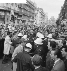 Demonstratie in Brussel. Demonstratie in de straten, Bestanddeelnr 913-0843