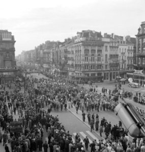 Demonstratie in Brussel. Demonstratie in de straten, Bestanddeelnr 913-0837
